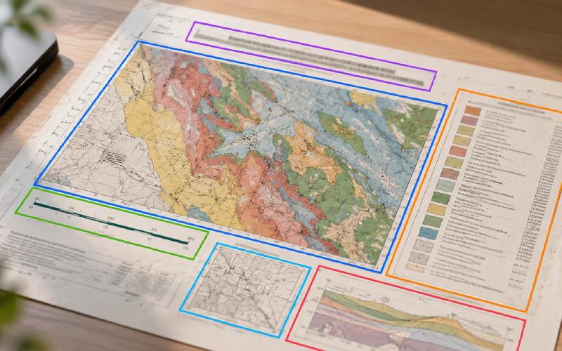 Detecting the Legend, Main Map and Other Parts of a Geologic Map With YOLOv10