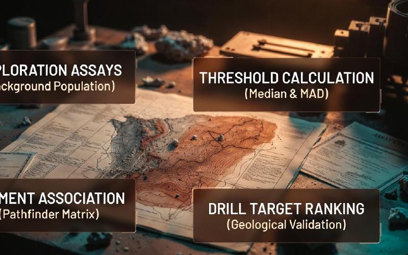 Geochemical Anomaly Detection: z-score, MAD and Background Ratio