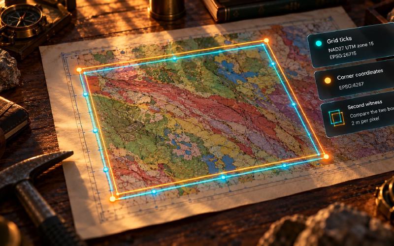 Georeferencing a Scanned Map From Coordinates Alone