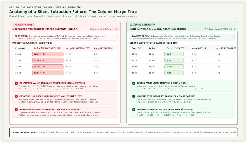 Extracted assay table with two columns merged into one
