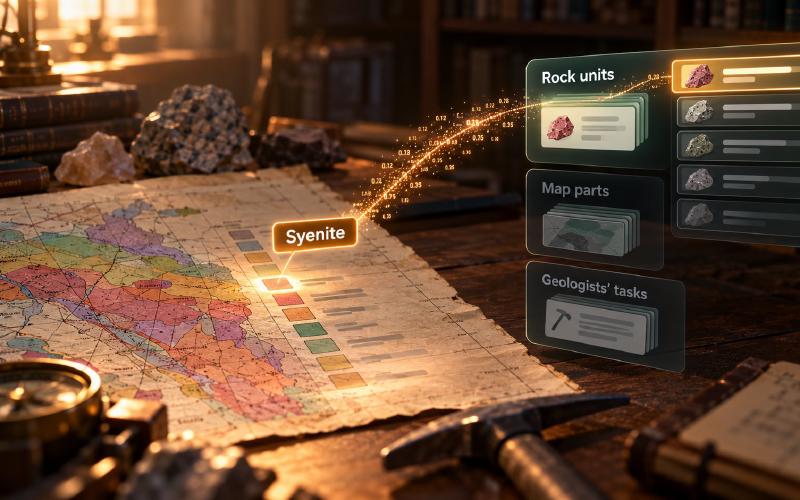 Semantic Search on Mineral Exploration Knowledge Bases