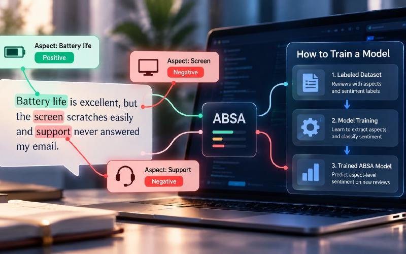 Aspect-Based Sentiment Analysis (ABSA): Types, Examples, and How to Train a Model