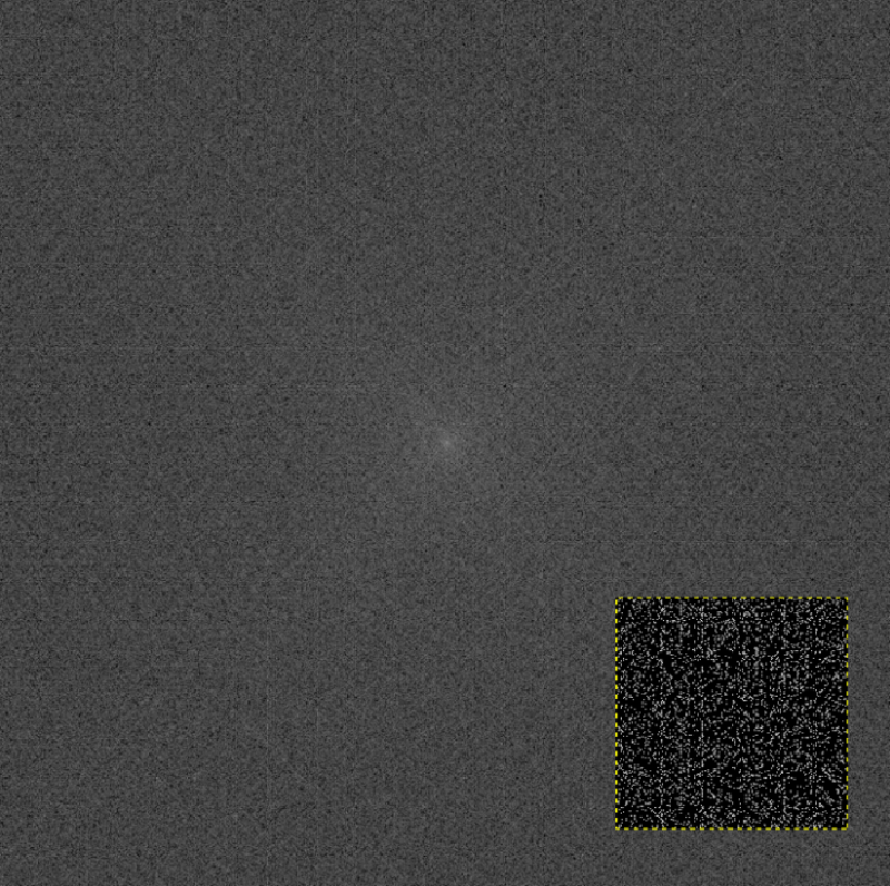 25,010,001-integer Ulam spiral, with 256 × 256 block (inset) for comparison