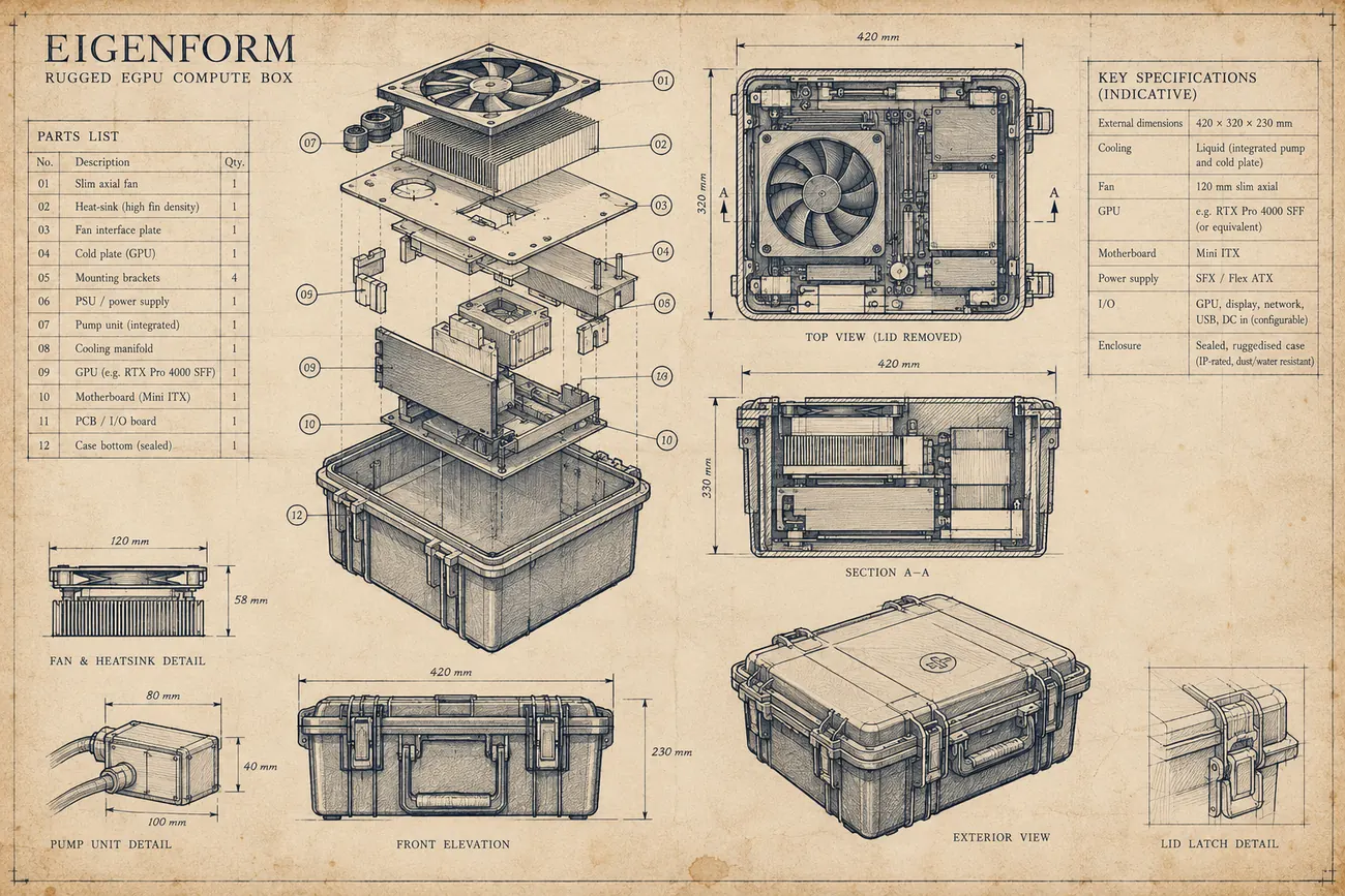 The Box — render of the assembled unit